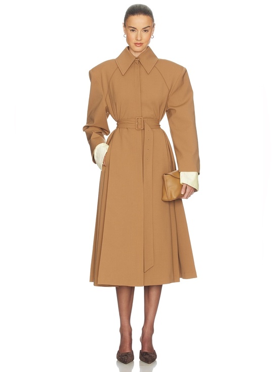 Helsa Dresses & Skirts - Helsa 
Wool Blend Midi Trench in Nutmeg